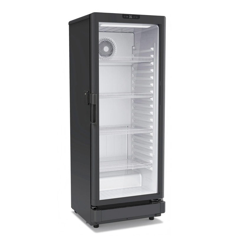 8,3 pieds cubes Pi. Réfrigérateur à boissons en verre noir avec tablettes grillagées