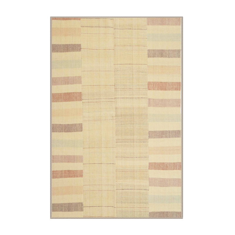 Tapis brun/vert ciel contemporain, Rectangle 7 pi x 9 pi
