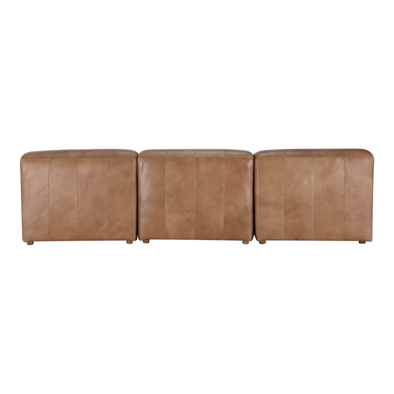 Ramsay Modular Chaise Sectional, Brown Top Grain Leather