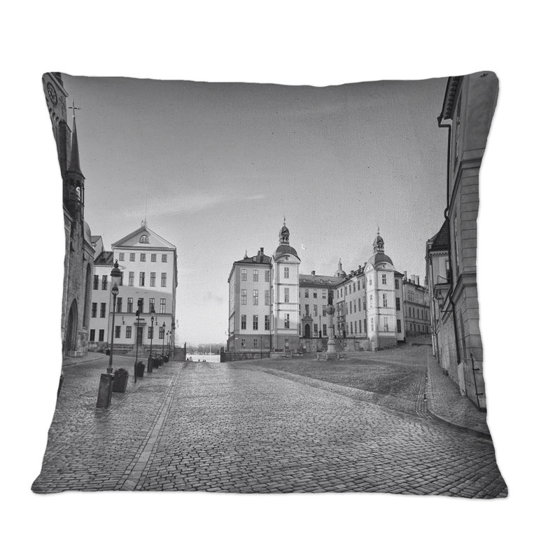 City View of Stockholm, Suède - Coussin décoratif à imprimé colonial, 16 po x 16 po