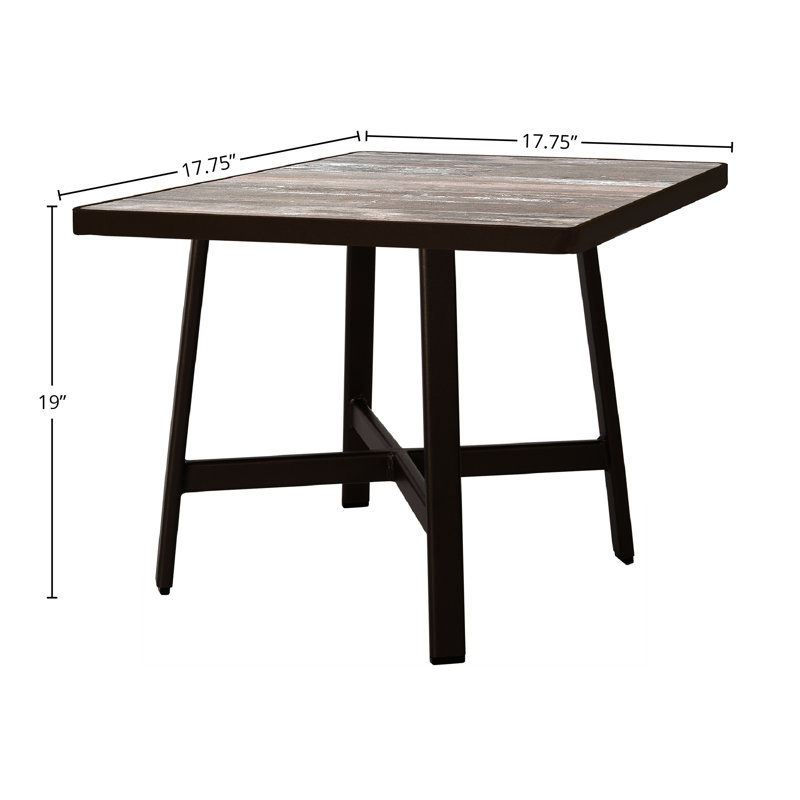 Marin Outdoor Square Side Table, Pallazo White, Graphite