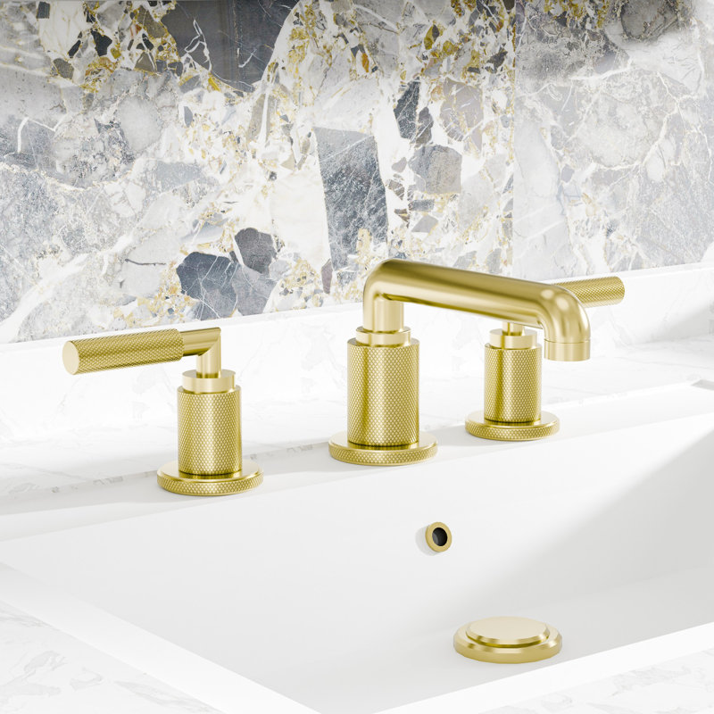 Widespread 2-handle Bathroom Faucet with Drain Assembly, Lever Handle, Zirconium Gold