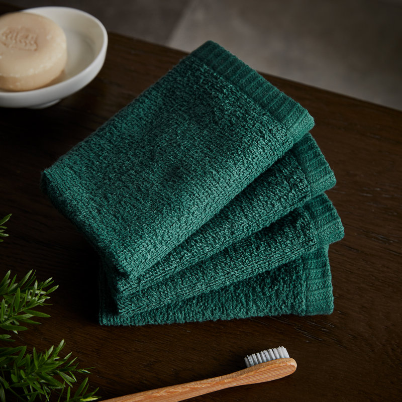 Quick Dry Cotton Face Cloth, Green