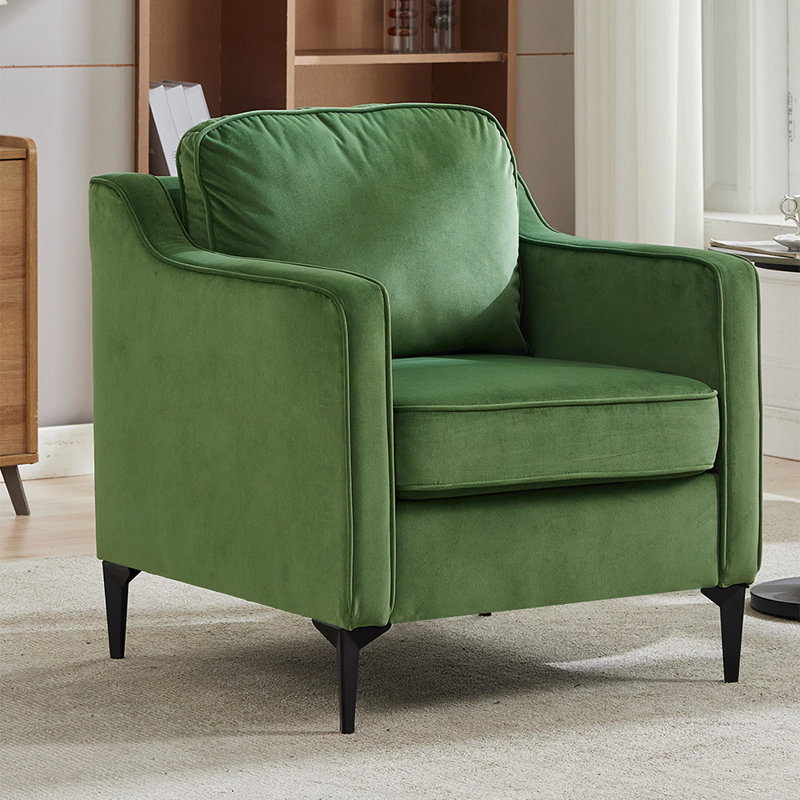 1 Seater Linen Sofa, Green