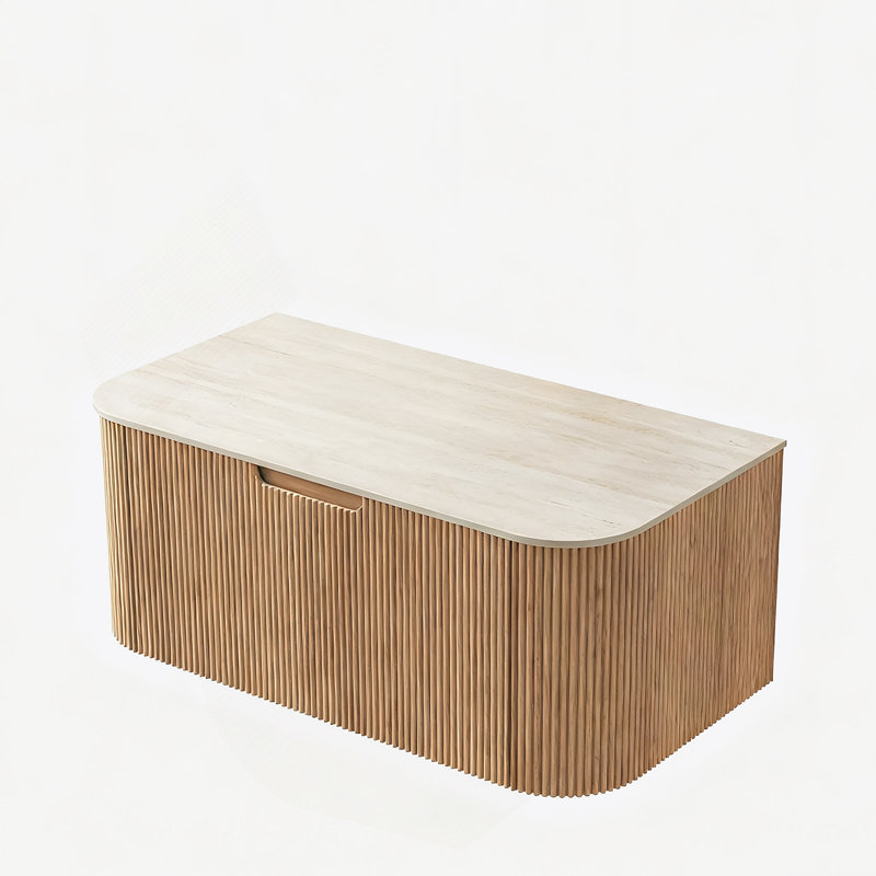 Wall Mounted Cabinet, With1 Drawer, 36", Natural Wood