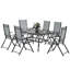 7 Pieces Garden Dining Set with Parasol Hole, 6 Seater-1043719909