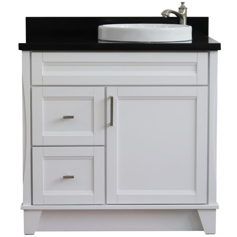 Ensemble de meuble-lavabo simple 37 po Emalina, Noir galaxie