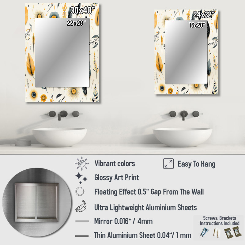 Alexo - Bohemian Wall Mirror, 40 po x 30 po