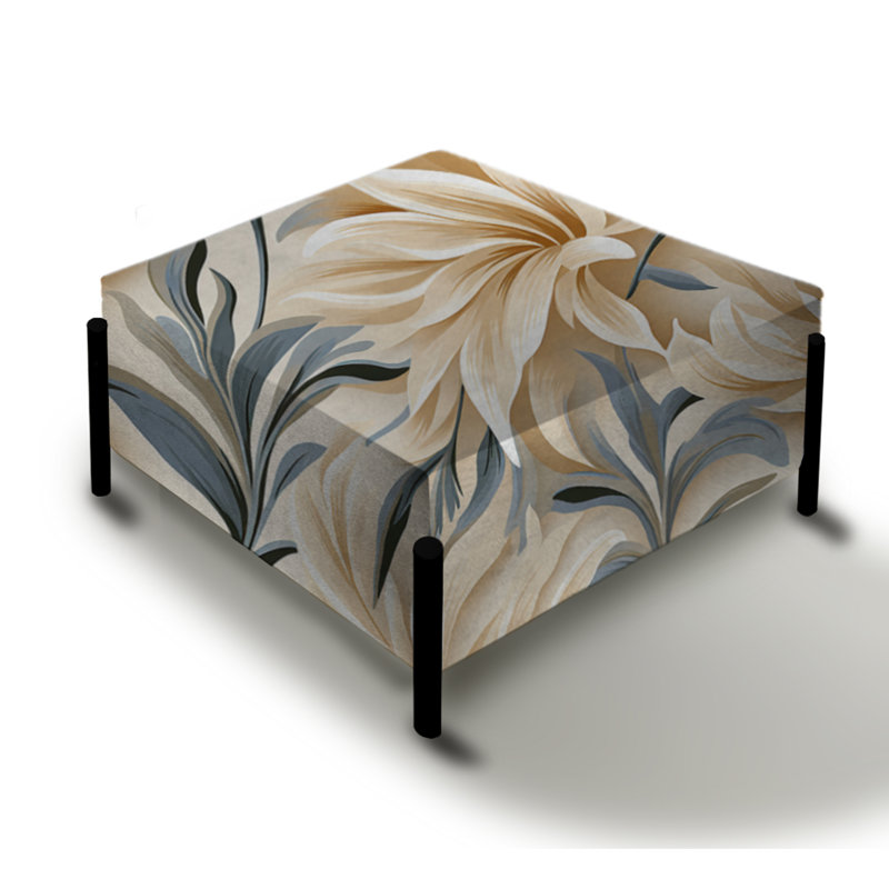 Driftwood Elegance Motif tropical - Grand repose-pieds carré tropical