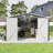 Campcraft Outdoor Storage Shed 10×14 FT with 3 Lockable Doors,Utility Tool Shed Metal Storage Garden Sheds Frame and 4 Vents,for Backyard,Patio,Lawn,dark-119664988