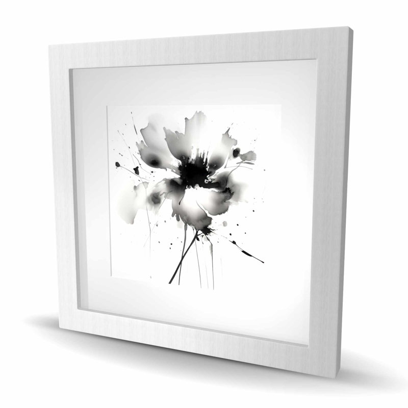 Fleur abstraite - reproduction encadrée mat pour décor de salon