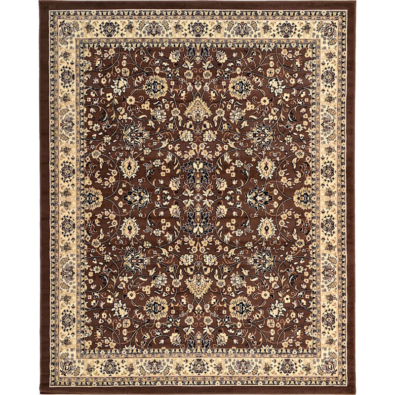 Tapis brun Zayandeh, Rectangle 9 pi 10 po x 13 pi