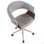 Chaise de bureau en bois de noyer et tissu gris clair