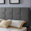 Tête de lit très grand / très grand moderne avec texture gaufrée et bords passepoilés, accoudoirs réglables de 48,5 à 53 po, bordures contemporaines en tissu gris, gris anthracite-1819675798