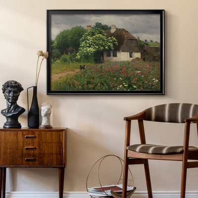 «Idyllic Farmhouse with Blooming Sureau» - Hans Andersen Brendekilde, toile tendue avec châssis, v. Fin du 19e siècle / début du 20e siècle