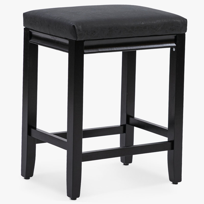 Tabouret de bar 24 po Yerly, Siège noir / cadre noir