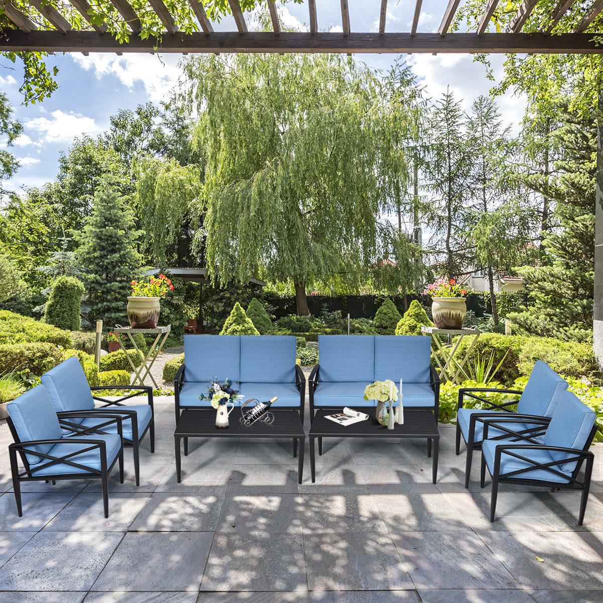 Longshore Tides Edmunds 8 Person Outdoor Seating Group Wayfair