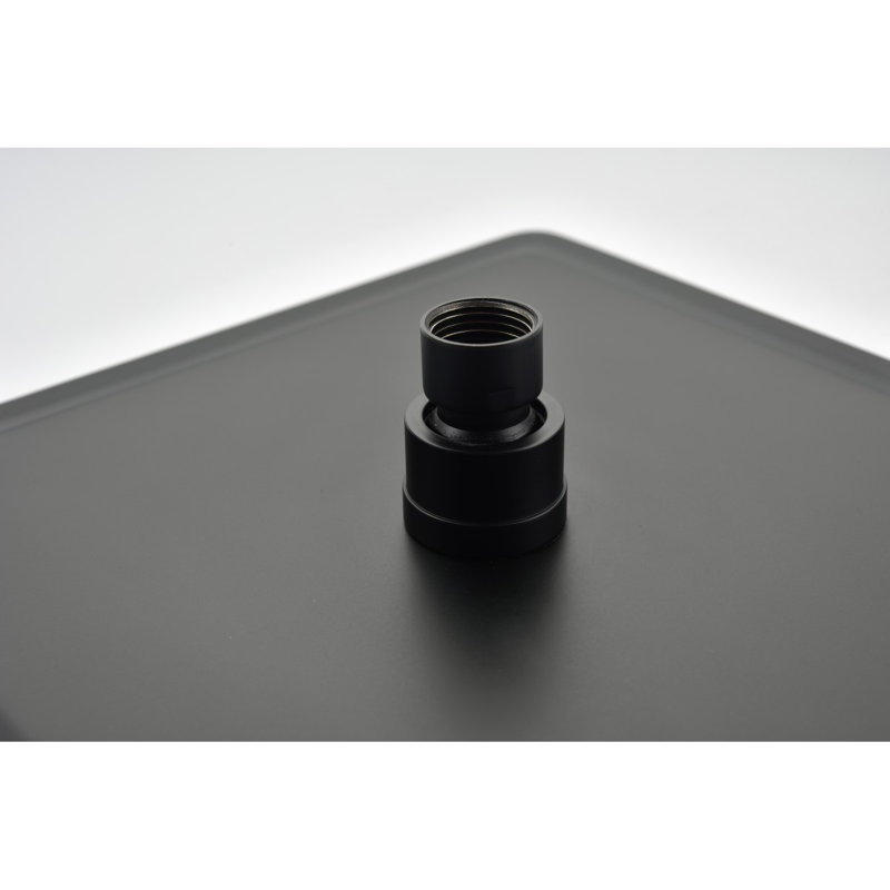 12 Inch Wall Mount Rainfall Square Shower Head, Matte Black