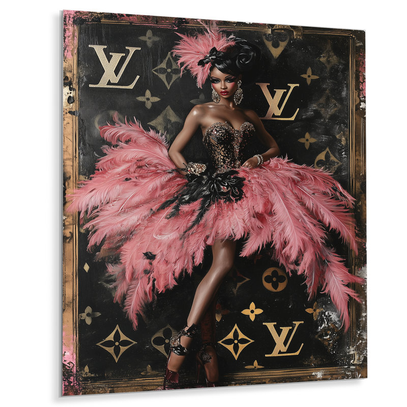 Décoration murale reine des plumes - Cabaret femme, Sans cadre, métal, H 40 po x l 30 po