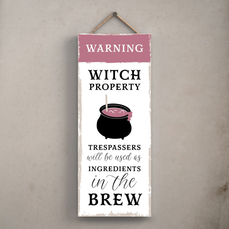 Witch Trespassers Ingredients Wooden Plaque