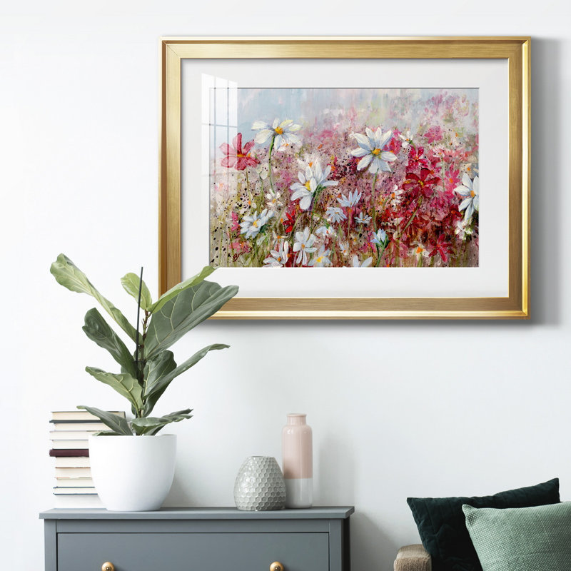Wildflower France, reproduction encadrée de qualité supérieure - prête à être accrochée, H 26,5 po x l 36,5 po x P 1 po, Or