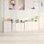 Ensemble de commode et commode 3 pièces l 157 "avec tiroirs de taille mixte Altona, finition grain de bois blanc