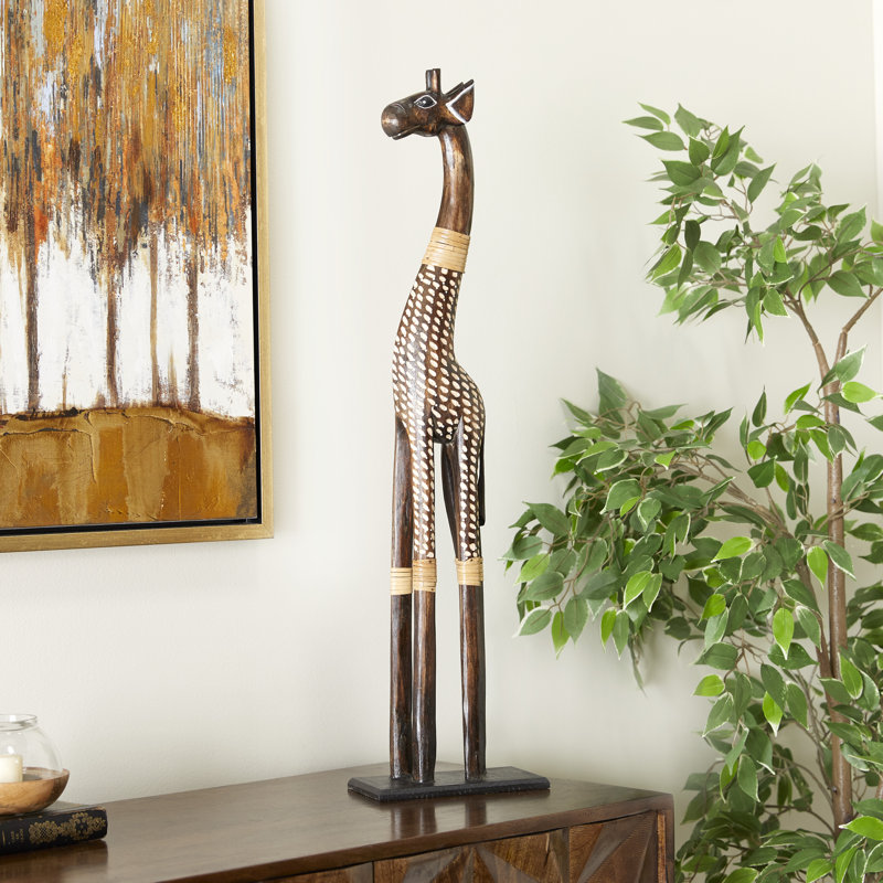 Alcorn Animals Decorative Object, 31.35" H x 7.9" W x 4" D, Brown/Beige