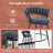 Counter Height Bar Stools Set of 2 - 360° Swivel with Suede Fabric & Modern Woven Design, Backrest & Footrest for Kitchen Cafe Pub-1347705836-1369249178