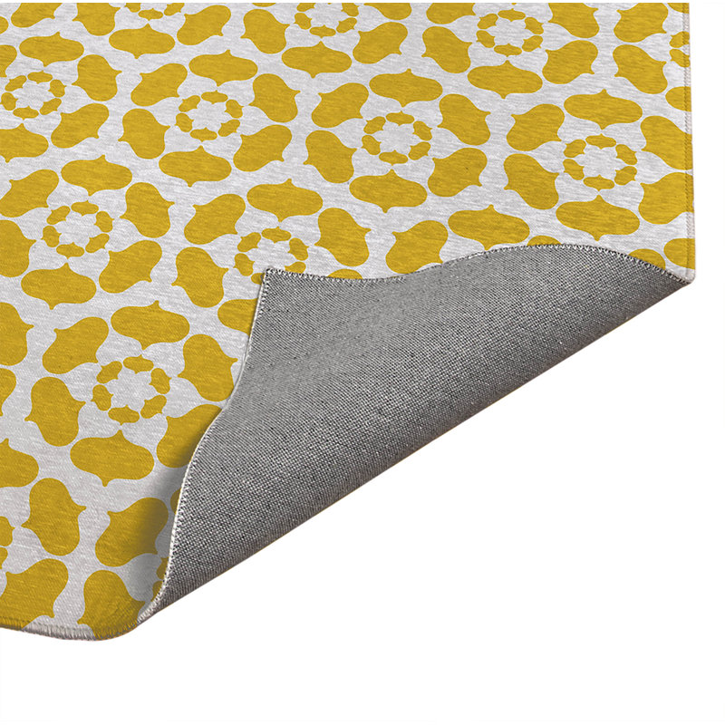 Tapis de cuisine Cleo, Jaune souci, Rectangle 4pi x 6 pi