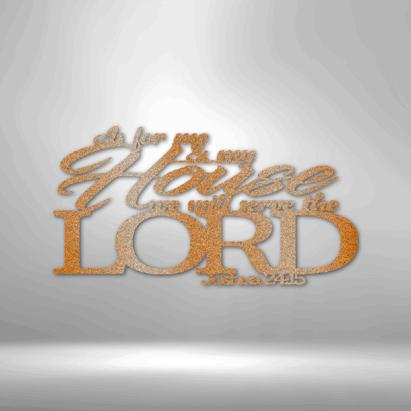 Scripture Walls Scripture Walls Joshua 24,15 Serve The Lord, H 14,25 po x l 14,5 po x P 0,5 po, Cuivre