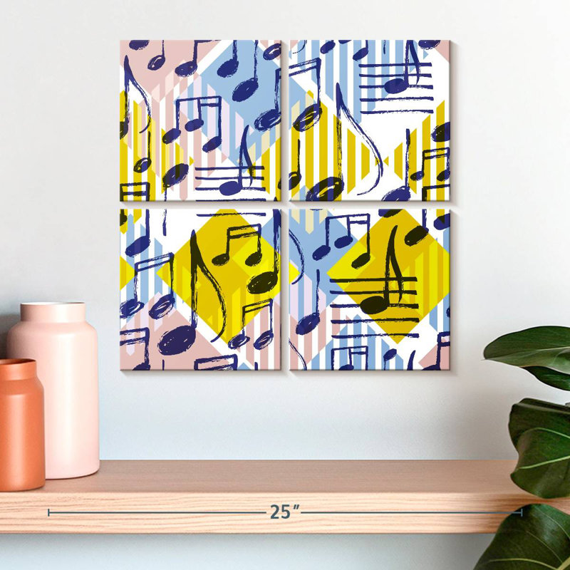 Abarca Geometric Musical Notes, 18" H x 18" W