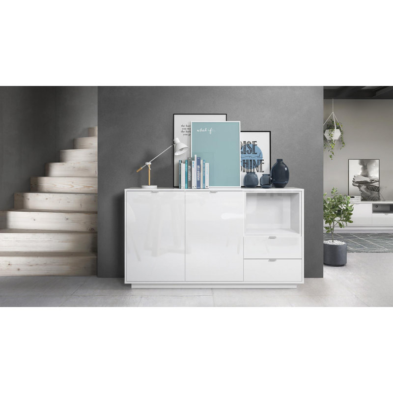 Mcclung 153cm Sideboard, No, White (glossy)