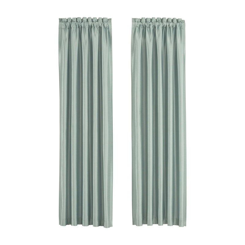 Standard Spa Blue Polyester Twin Curtain Panel Pair