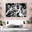 Doodles blancs sur fond noir, reproduction sur toile-253616912