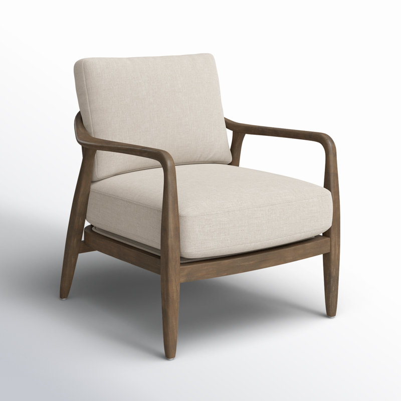 Armchair, Natural Beige Linen Blend