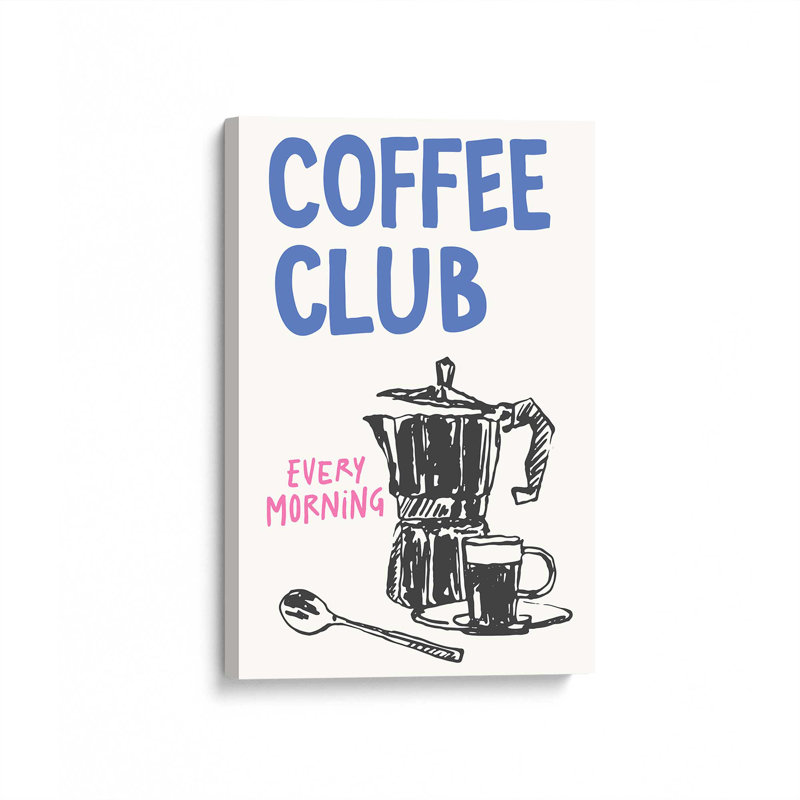 «Coffee Club» par Garima Dhawan, impression sur toile, H 16 po x l 12 po, Toile tendue, Ne s’applique pas