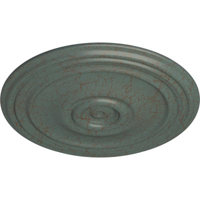Médaillon de plafond Endurathane Reece, DE 21 po x P 1 1/4 po, (convient aux auvents jusqu'à 6 3/4 po), fini craquelé en nuage peint à la main