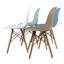 Chaise d'appoint avec pieds en bois naturel. Chaise de salle à manger Carbone Clegg Eiffel (turquoise / kaki / bleu / blanc)-1432745678