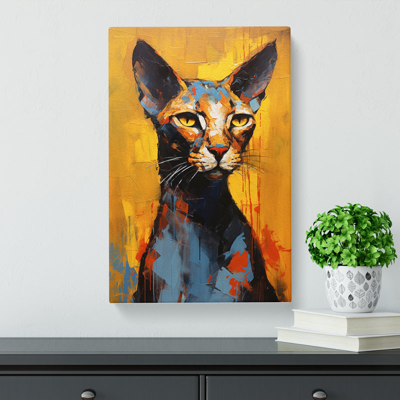 Egyptian Cat Gestural No.2 - Print, 50cm H x 35cm W x 3cm D