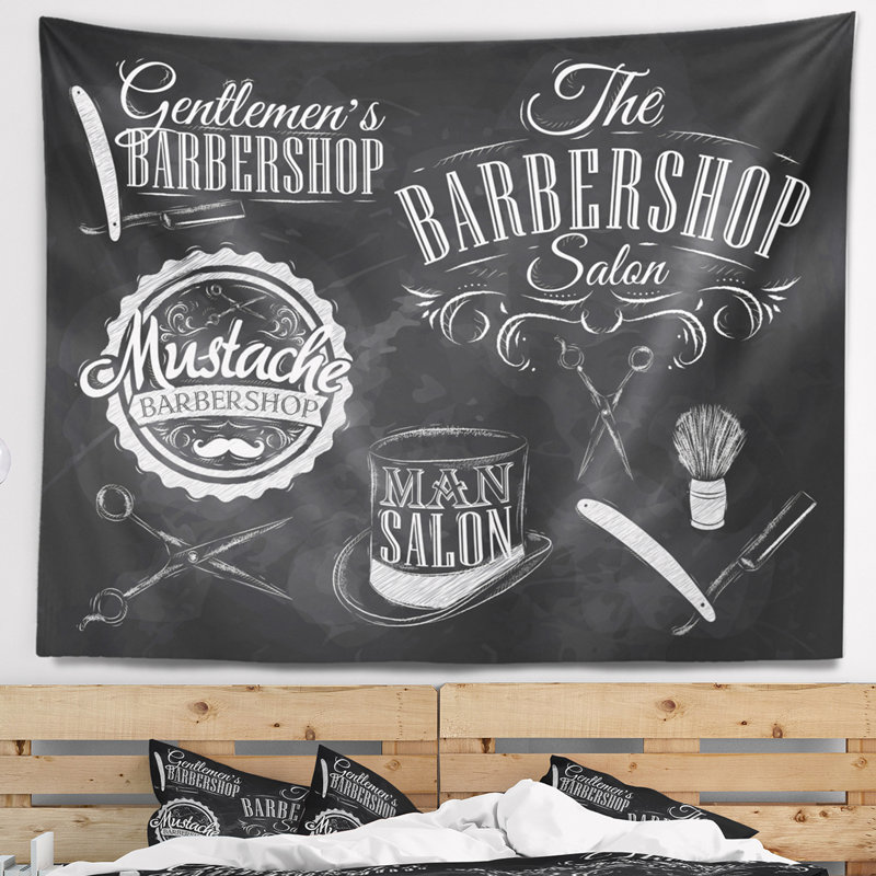 Set tapisserie barbershop Abstract, H 32 po x l 39 po