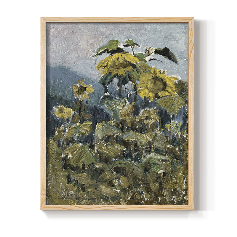 Impression florale vintage encadrée CCXLIV - bois massif, Naturel, H 21 po x l 17 po