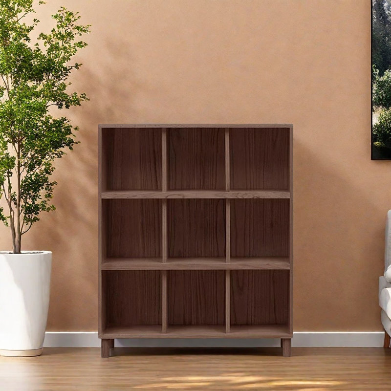Une bibliothèque simple et durable, (3 tablettes) H 46,8 po x l 40,4 po x P 12,5 po, Marron foncé