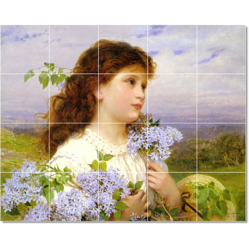 Carreau de céramique décorative 60 po x 48 po 12 po x 12 po, Peinture pour enfants Sophie Anderson W22026