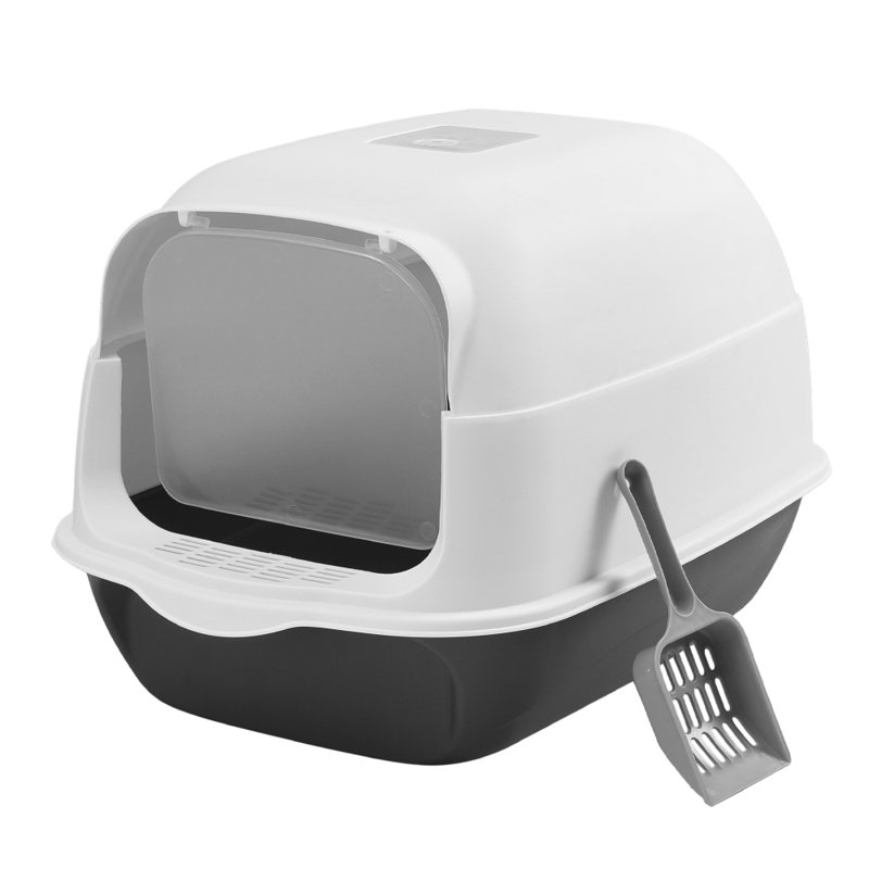 Polyethylene Plastic Enclosed Litter Box with Scoop