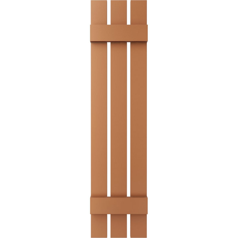 Lifetime Vinyl, TailorMade Three Board Spaced (2 Batten), Board-n-Batten Shutters, w/Shutter-Loks (Per Pair), Treated Cedar