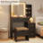 Modern Makeup Vanity Desk with Sliding Mirror & LED Lights, Vanity Table with Charging Station (USB/Type-C), 4 Drawers & Shelves, Cushioned Stool, Dimmable 3-Color Lights for Bedroom, Black-1140758376