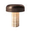 Lampe de table à DEL sans fil rechargeable FLUTÉ COLUMN, capteur de luminosité tactile à 3 niveaux, travertin / bronze chocolat-711854260-711854261-711854266