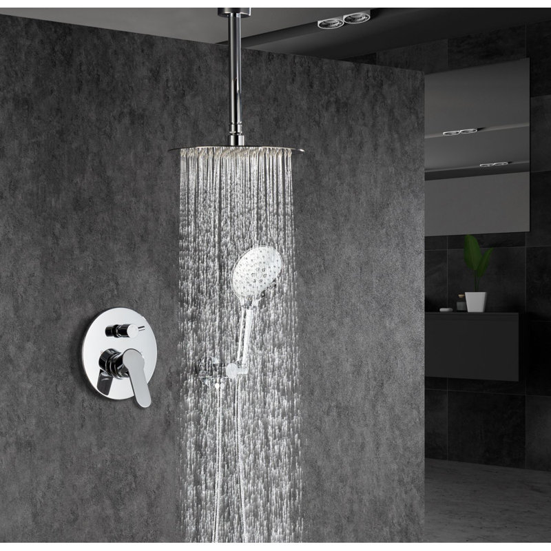 Système de douche complet avec valve brute, Chrome