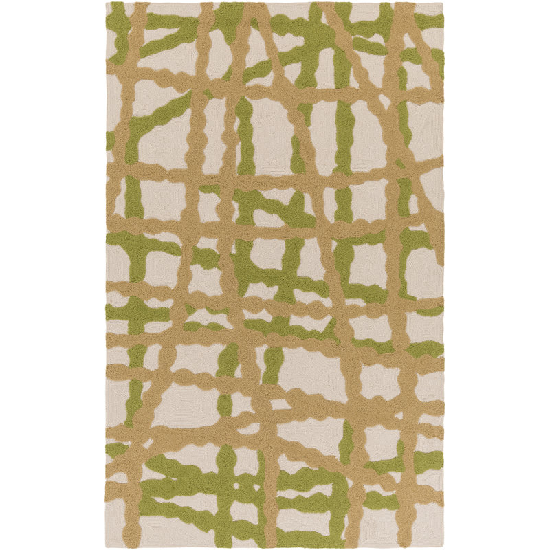 Belisle Hand Hooked Abstract Indoor / Outdoor Rug, Rectangle 4' x 6'