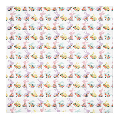 Cotton Floral Rabbits 10" Square Napkin